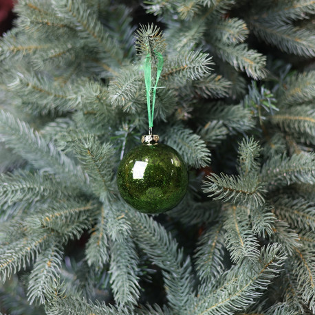 Green Glass Soleo Bauble (8cm)