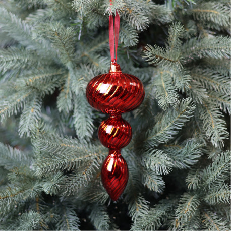 Red Glass Trio Finial (22cm)