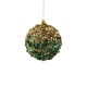 Bead Encrusted Bauble- Gold &amp; Green (11cm)