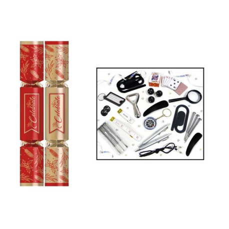 Box of 50 Red & Gold Catering Crackers (12 Inch)