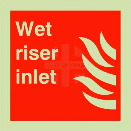 Photoluminescent Wet Riser Inlet Sign