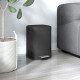 12L Modern Boxy Metal Home Kitchen Bin - Black
