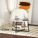 Two-Tier Marble-Effect Coffee Table - White/Black