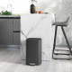 20L Modern Boxy Metal Home Kitchen Bin - Black
