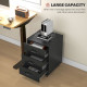 3 Drawer File Cabinet, Mobile Filing Cabinet on Wheels for Home Office, Study, Black