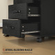 3 Drawer File Cabinet, Mobile Filing Cabinet on Wheels for Home Office, Study, Black