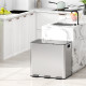 3 x 15L Pedal Bin, Steel Triple Kitchen Bin with Soft Close Lid, Removable Inner Buckets, Fingerprint-Proof, Silver