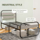 3ft Single Bed Frame, Industrial Style Metal Platform Bed Frame with Under Bed Storage, No Box Spring Needed, Easy Assembly, Gre