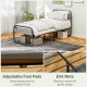 3ft Single Bed Frame, Industrial Style Metal Platform Bed Frame with Under Bed Storage, No Box Spring Needed, Easy Assembly, Gre