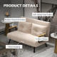 4-in-1 Velvet-Feel Double Sofa Bed, with Pillows - Beige