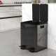 40L Dual Compartment Stainless Steel Bin, with Deodoriser Holders - Black