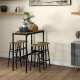5 Piece Bar Table Set with 4 Stools, Industrial Bar Table and Stool Set, Dining Table and Chair Set, Rustic Brown