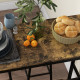 5 Piece Bar Table Set with 4 Stools, Industrial Bar Table and Stool Set, Dining Table and Chair Set, Rustic Brown