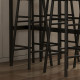 5 Piece Bar Table Set with 4 Stools, Industrial Bar Table and Stool Set, Dining Table and Chair Set, Rustic Brown