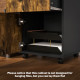 60cm Filing Cabinet with Drawer, Open Shelf, Metal Handles and 4 Wheels, Office Home Organiser Mobile Printer, Rustic Brown