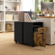 60cm Filing Cabinet with Drawer, Open Shelf, Metal Handles and 4 Wheels, Office Home Organiser Mobile Printer, Rustic Brown