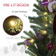 6ft Artificial Christmas Tree, with Purple Decorations and Lights