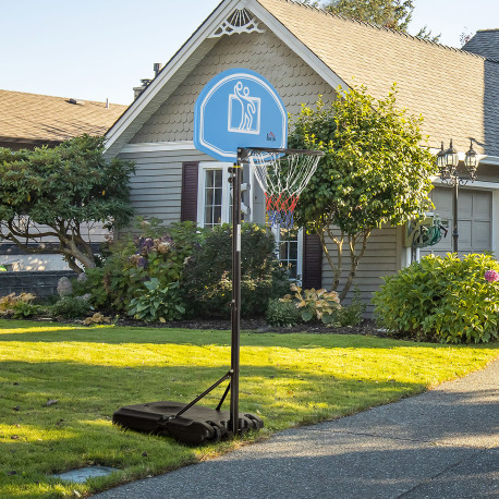 Adjustable Basketball Hoop and Stand, with Wheels and Weight Base, Blue