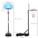 Adjustable Basketball Hoop and Stand, with Wheels and Weight Base, Blue