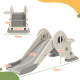 AIYAPLAY 3-in-1 Kids Slide with Basketball Hoop, Climber, Anti-Slip Steps for Toddlers, Ages 2-5 Years, Cream White
