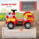 AIYAPLAY Ride on Fire Truck, 12V Kids Electric Car with Siren and Flashing Lights, Firefighting Tools, Music Horn, Slow Start