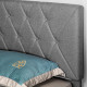Double Bed Frame with 5-Level Adjustable Linen Upholstered Headboard, Wooden Slats Mattress Foundation, No Box Spring Needed, Gr