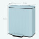 Dual Kitchen Bin, 2 x 20L Double Bin for Recycling and Waste, Fingerprint-proof Pedal Bin with Soft-Close Lid, Removable Inner B