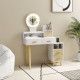 Elegant Dressing Table, with Storage - White