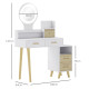 Elegant Dressing Table, with Storage - White