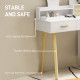 Elegant Dressing Table, with Storage - White