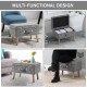 Elegant Velvet Footstool Pouffe Storage Trunk Stool Wood Legs Foot Pads Home Bedroom Hallyway Unique Storage Grey