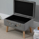 Elegant Velvet Footstool Pouffe Storage Trunk Stool Wood Legs Foot Pads Home Bedroom Hallyway Unique Storage Grey