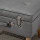 Elegant Velvet Footstool Pouffe Storage Trunk Stool Wood Legs Foot Pads Home Bedroom Hallyway Unique Storage Grey