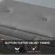 Elegant Velvet Footstool Pouffe Storage Trunk Stool Wood Legs Foot Pads Home Bedroom Hallyway Unique Storage Grey