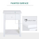 End Table, Sofa Side Table with Drawer X Bar Bottom Storage Shelf, Nightstand Bedside Table for Bedroom or Living Room White