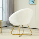 Faux Fur Accent Chair with Golden Metal Legs, Upholstered Comfy Tub Chair with Non-Slip Footpads, Seat Cushion for Bedroom, Livi