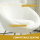 Faux Fur Accent Chair with Golden Metal Legs, Upholstered Comfy Tub Chair with Non-Slip Footpads, Seat Cushion for Bedroom, Livi
