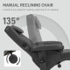 Faux Leather Massage Recliner Chair, with Storage Ottoman - Black