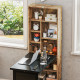 Folding Desk with Blackboard Multi-function Computer Office Workstation Side Shelf for Home Office, Rustic Brown
