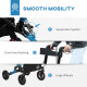Folding Rollator Walker with Seat, Backrest, Lightweight Walking Frame with Storage Bag, Dual Brakes, Adjustable Handle Height, 