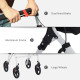 Folding Upright Rollator Walker with Lightweight Walking Frame, Storage Bag, Tray, Dual Brakes, Adjustable Handle Height, Mobili
