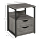 Industrial Side Table with Drawer, Sofa Table, Bedside Cabinet with Storage Shelf, Slim Nightstand for Living Room, Bedroom, Gre