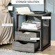 Industrial Side Table with Drawer, Sofa Table, Bedside Cabinet with Storage Shelf, Slim Nightstand for Living Room, Bedroom, Gre