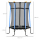 Kids Trampoline Mini Bouncer with Enclosure Safety Net For Ages 3-10 Years - Blue