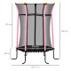 Kids Trampoline Mini Bouncer with Enclosure Safety Net For Ages 3-10 Years - Pink