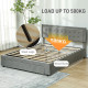 King Size Ottoman Bed Frame, with Front Drawer - Grey