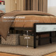 King Steel Bed Frame, with LED Lights and Headboard Shelf - Grey