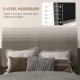 King Velvet-Feel Headboard Bed Frame - Grey