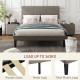 King Velvet-Feel Headboard Bed Frame - Grey