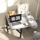 Six-Seater Drop-Leaf Dining Table, with Wheels - Grey Wood-Effect
